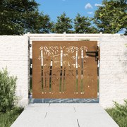 vidaXL Portão de jardim 85x100 cm aço corten design bambu