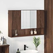 vidaXL Armário de Espelho com porta Carvalho Marrom 80 x 17 x 55 cm