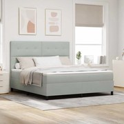 Cama Box com Colchão vidaXL Cinza Claro Super King Veludo