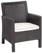 Conjunto de 2 Poltronas de Jardim ADRIATICO – Castanho com Coxim Beige