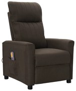 vidaXL Poltrona de massagens tecido castanho-escuro