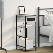 vidaXL Armário de Cabeceira com gaveta Sonoma cinzento 40 x 27 x 76 cm