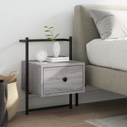 vidaXL Mesa cabeceira parede 35x30x51cm deriv. madeira cinzento sonoma