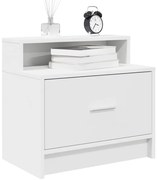 vidaXL Mesa de cabeceira com gaveta 51x31x47 cm branco
