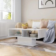 vidaXL Mesa de centro 103,5x50x44,5 cm contraplacado branco brilhante