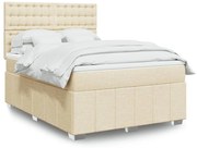 Cama com molas/colchão 160x200 cm tecido cor creme