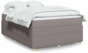 vidaXL Cama com molas/colchão 160x200 cm tecido castanho-acinzentado