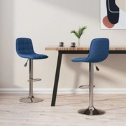vidaXL Bancos de bar 2 pcs tecido azul
