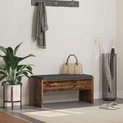 vidaXL Banco de Hall com almofada Madeira antiga 83 x 38 x 40 cm
