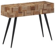 vidaXL Mesa consola 110x34x80 cm madeira de teca recuperada maciça