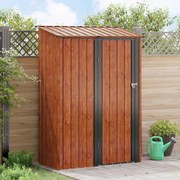 vidaXL Abrigos de jardim Castanho 140,5 x 74 x 200 cm Metal