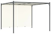 vidaXL Pérgola com toldo ajustável 3 x 3 m aço branco nata