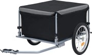 vidaXL Reboque de carga para bicicleta 65 kg preto e cinzento