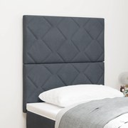vidaXL Cabeceira em Veludo Cinza Escuro com Blocos de Diamante - 80cm