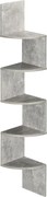 HOMCOM Estante de Canto para Parede Zigzag 20L x 20l x 126H cm 5 Níveis Madeira Cinza | Aosom Portugal