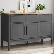 vidaXL Aparador FLORO 114x43x74 cm pinho maciço cinzento