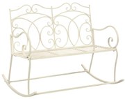 vidaXL Banco de jardim 104 cm ferro branco antigo
