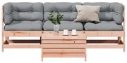 vidaXL 4 pcs conj. lounge jardim com almofadões madeira douglas maciça