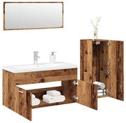 vidaXL 4 pcs conj. móveis casa banho derivados madeira madeira velha