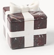 Caixa decorativa de Natal em mármore Rosso Levanto Cutemas, L 12 cm