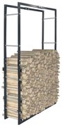 vidaXL Suporte para lenha 80x25x150 cm aço preto