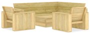 4 pcs conjunto lounge de jardim madeira de pinho impregnada