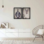 Pintura Decorativa em MDF com Moldura 2Psct-06 – Multicolor – 35 x 50