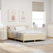 Cama Box com Colchão Creme, 140 x 190 cm, Tecido