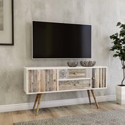 Móvel TV Odense – Branco Nogueira – 122x65x35 cm