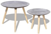 vidaXL Conjunto mesa apoio/café, 2 pcs, 55 cm &amp; 44 cm, cinzento betão