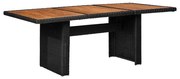 Mesa de jantar jardim 200x100x74 cm vime PE preto