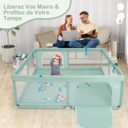 Cercadinho de segurança resistente para bebês e crianças pequenas com malha macia e respirável - cinza