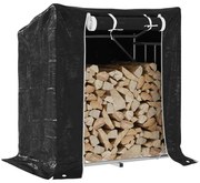 vidaXL Rack de lenha com tampa de chuva 101x61x110,5cm aço galvanizado
