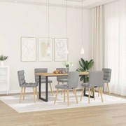 vidaXL Cadeiras de jantar 6 pcs tecido cinza nuvem