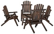vidaXL 5 pcs conjunto lounge de jardim madeira de abeto maciça