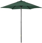 Outsunny Guarda-Sol Jardim Ø2x2 m com Teto Ventilado Manivela e Mastro de Alumínio Verde | Aosom Portugal