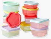 Conjunto de 12 caixas de arrumação pequenas de plástico rice em rede multicolor