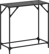 vidaXL Mesa de centro com tampo em vidro preto 80x35x81 cm aço