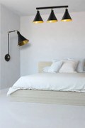 Conjunto de Candeeiro de Teto e Aplique de Parede Berceste – Preto – D