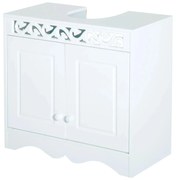 HOMCOM Armário de banheiro baixo para lavatório com 2 portas e prateleiras 60x30x56cm Branco  |Aosom Portugal