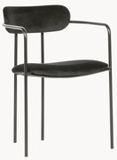 Cadeiras de jantar em veludo empilháveis Elvy, conjunto de 2