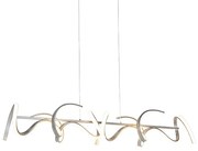 Candeeiro de suspensão de design prateado com regulação de intensidade, incluindo LED - Krisscross Design