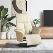 vidaXL Cadeira massagens reclinável c/apoio pés couro artificial creme