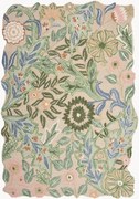 Tapete em lã artesanal com relevo com padrão floral Bryony