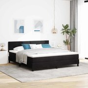 vidaXL Cama Box com colchão com cabeceira Preto 180 x 200 cm Veludo