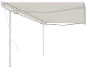 Toldo retrátil automático com postes 5x3,5 m cor creme