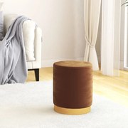 vidaXL Banqueta com arrumação redonda veludo 31 x 37 cm castanho