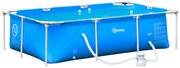 Outsunny Piscina Desmontável Tubular 252x152x65cm com Depuradora de Ca