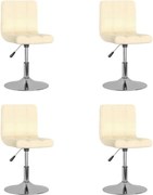 vidaXL Cadeiras de jantar giratórias 4 pcs tecido cor creme