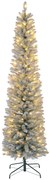 HOMCOM Árvore de Natal 210 cm Árvore de Natal Artificial Nevada com 180 Luzes LED 405 Ramos Verde e Branco